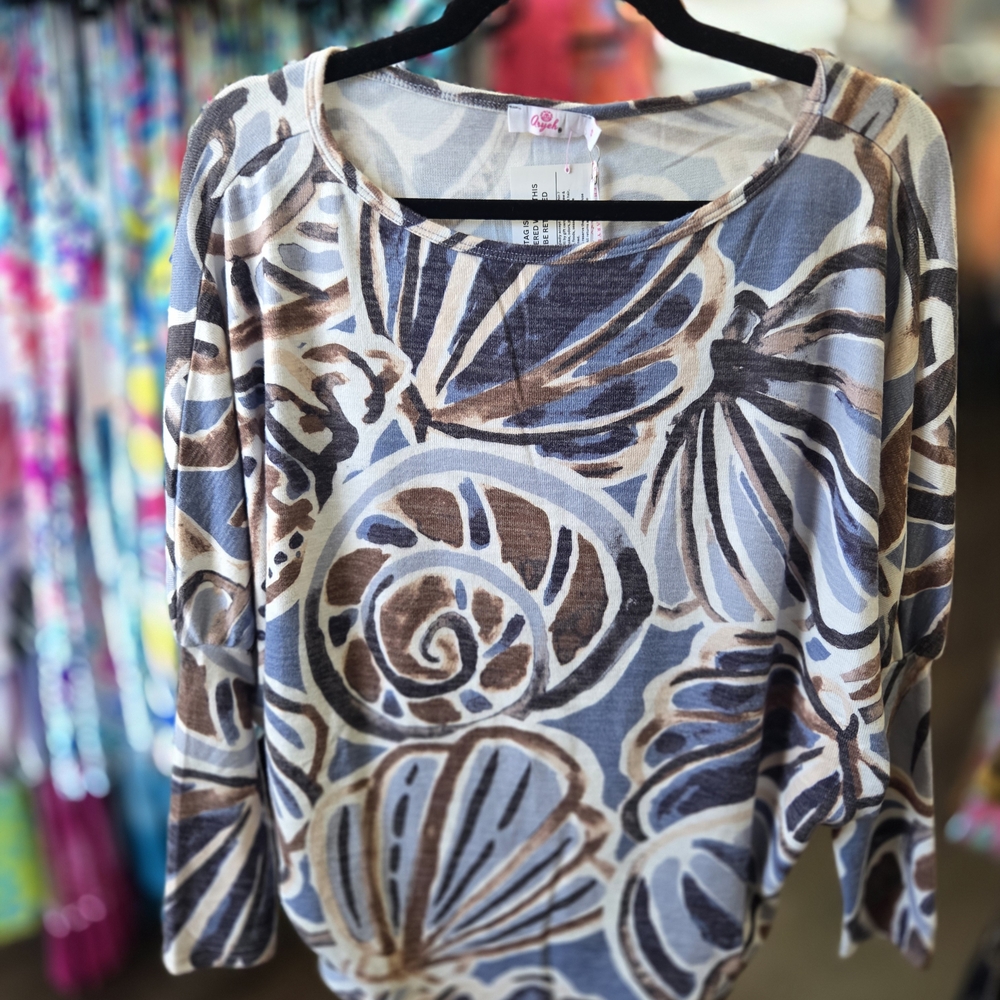 Aryeh Blue and Brown Patterned Sweater